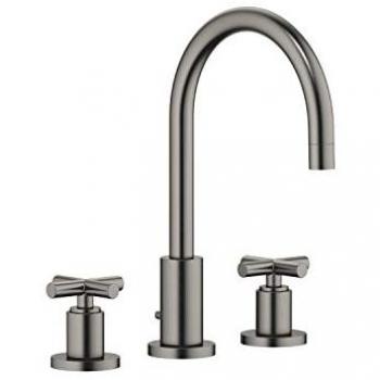Dornbracht Tara Lavabo 3‑Puntos con Drenaje Automático, 165 mm, Color Platino Oscuro cepillado