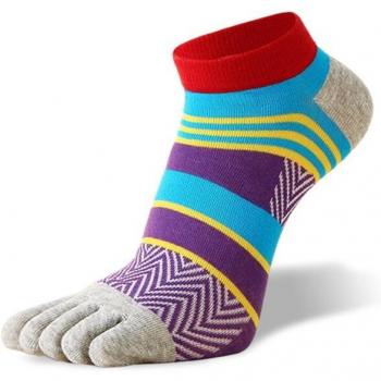 Calcetines Vibrantes de Algodón con Dedos - 5 Pares, Diseño de Malla y Buen Ajuste