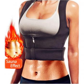 AL'IVER Hot Sweat Slimming Neoprene Shirt Women's Sauna Suit Waist Trainer Corset Vest Body Shapers for Weight Loss with Zipper