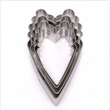Heart Peony Flower Cookie Cutter Set - 4pcs for Cake Decorating