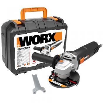 Worx WX718 Smerigliatrice compatta 900 W – 125 mm, impugnatura aggiuntiva senza vibrazioni