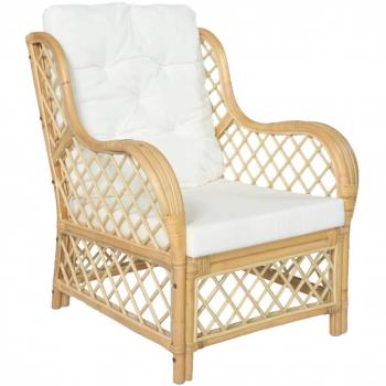 Natural Rattan & Linen Crib by VidaXL with Cushions