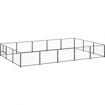 VidaXL Dog Kennel Black 161.5 ft² Steel