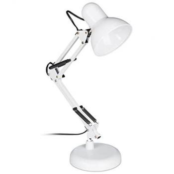 Relaxdays Tischleuchte Retro Schreibtischlampe, Weiß