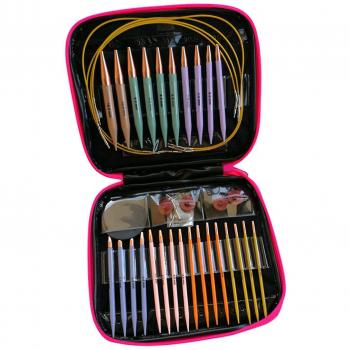 Kit de 26 Agujas Interchangeables Knit Pro, Conjunto Circular en Metal para Tejer (Inicio DIY)