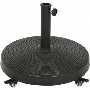 Base per ombrellone 841097 nero polietilene acciaio con ruote Ø 52 cm