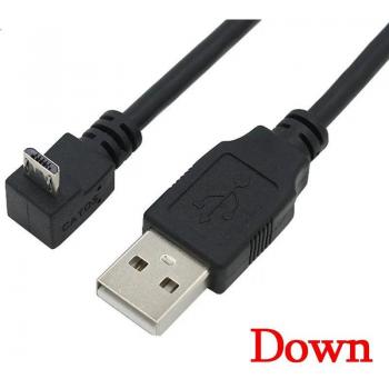 Hoch Nieder Links Rechts Abgewinkelt 90 Grad USB Mikro USB Männlich zu USB Männlich Daten Aufladen Verbinder Kabel 0.5m