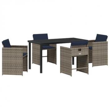 Set per il picnic estivo 5 componenti con cuscino in rattan poliestere