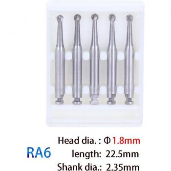 5 Pcs RA Round Bur Dental Lab Tungsten Carbide Burs