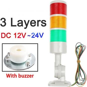 3-Layer Rotatable 180° Red LED Signal Light for CNC - DC 12V