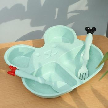 Set de Comida para Niños con Tazón y Cubiertos de Paja