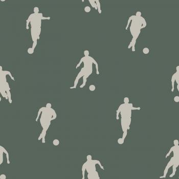 Estahome Décor : Papier Peint Joueurs de Foot Vert Foncé – 0,53 x 10,05 m – Motif Enfant – Mat – À Coller
