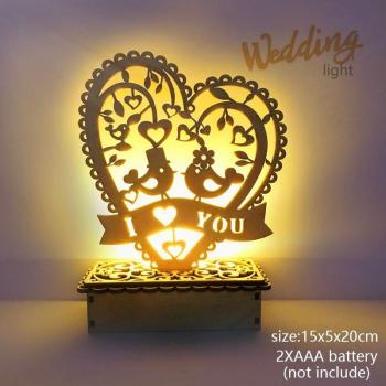Adorno LED de Madera para Novios y Decoración de Bodas