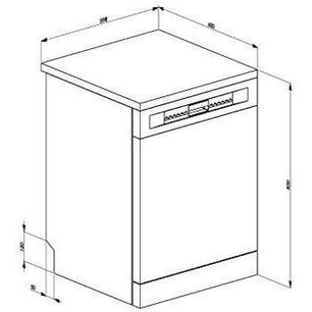 DF13E2WH Smeg White Dishwasher – 1.5 kWh, A+ Efficiency