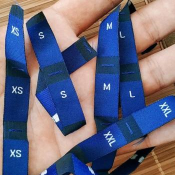 Etiquetas de Ropa 100 Uds Damasco Azul Poliester Tallas XS S M L XL XXL