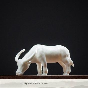 Mini White Porcelain Cow Decoration