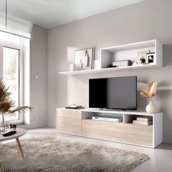 BAY TV Stand de Salón con Módulo Superior