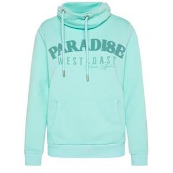 SOCCX Damen Sweater XL Blau mit gebürsteten Schriftzügen