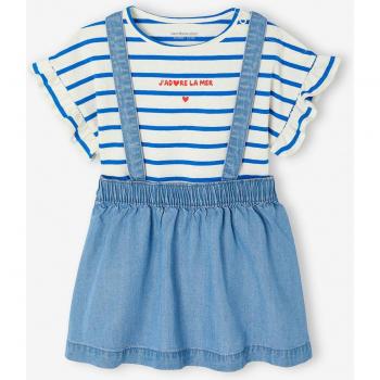 VERTBAUDET Ensemble bébé t-shirt et jupe bretelles double stone