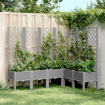 Garden Planter with Trellis Light Grey 160x120x142 cm PP vidaXL