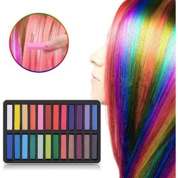 Set di Craie per Capelli Non Tossici 24 Colori