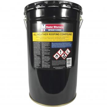 Master Bitumens All Weather Roof Compound Black Bitumen Waterproof Roof Coat 25L