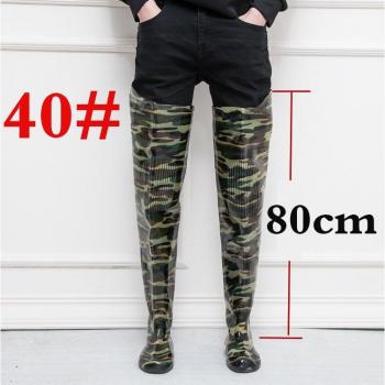 Hochsprung 80cm Camouflage Angelstiefel 0,55mm PVC Nahtlose Kombination Atmungsaktive Wathosen Stiefel