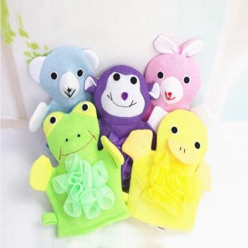 Cotton Cartoon Bath Brush Gloves for Kids