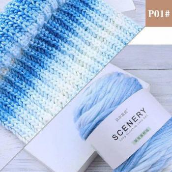 Gradient Cake Wool Yarn - 100g Thick Cotton Worsted Yarn for Knitting and Crochet