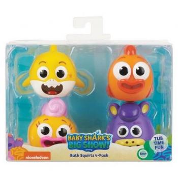 Figura De Baño Baby Shark. Set 4 Figuras. 16,51 x 12,19 x 8,89 cm