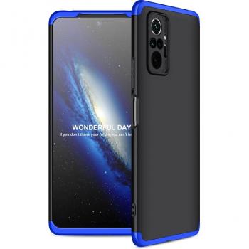 GKK All-inclusive Matte Finish Surface Detachable 3-Piece Hard Plastic Cover for Xiaomi Redmi Note 10 Pro 4G - Blue