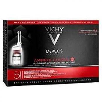 Vichy Dercos Aminexil Clinical 5 Homme - Traitement Anti-Chute 21 Ampoules Monodoses 6 ml