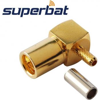 Superbat 10pcs SMB Jack Right Angle 75 Ohm RF Coaxial Connector