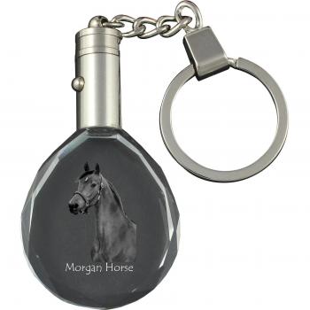 Morgan Horse – naszyjnik z sylwetką konia, szklany brelok do kluczy w eleganckim opakowaniu