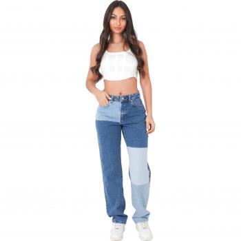Patchwork 6/June Women's Blue‑White‑Red Jeans