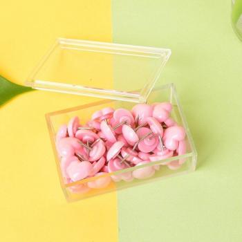 50 Pcs Heart-Shaped Colored Thumbtacks - Safety Push Pins for Office & School