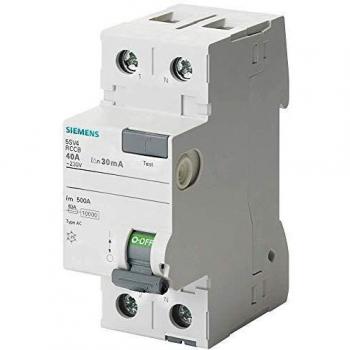 Siemens - Interruttore Differenziale rccb 40A 2P 2M 30Ma Tipo ac 5SV4314-0