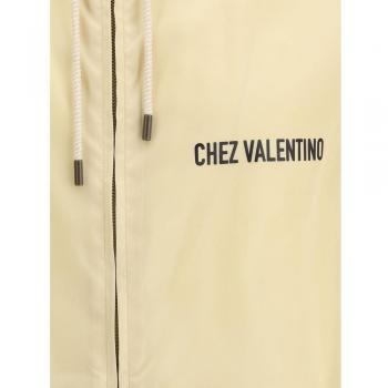Giubbotto in Nylon con Logo Valentino Colore Panna Taglia 50