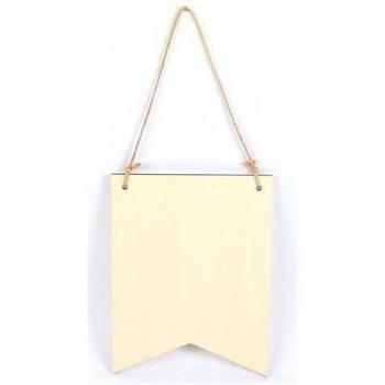 Fanions Suspensions en Bois 20×15 cm – Deux Pointes