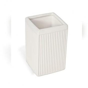 Porta Spazzolini da Appoggio Zoe in Ceramica Bianca