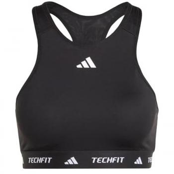 Brassière Sportive Adidas Techfit High Neck Femme Noir Niveau de Soutien Moyen