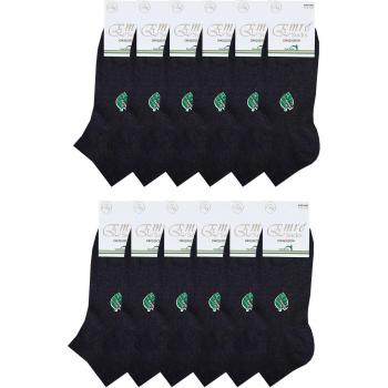 Set di 12 calze Emre per uomo in bamboo, morbide senza cuciture, comode, taglia unica, colore nero