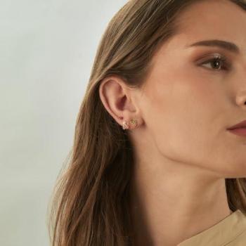 Ear Candy - Piercing Princesse de plata bañado en oro amarillo 18k