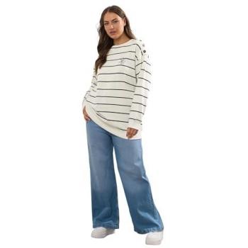 Sweat-shirt rayé Yours Curve à col rond