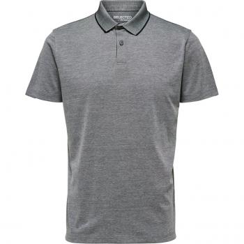 Polo Hombre Corto Corte Regular Coolmax Gris