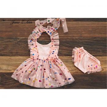Colorful Polka Dot Mesh Princess Dress for Babies (0-2 Years)