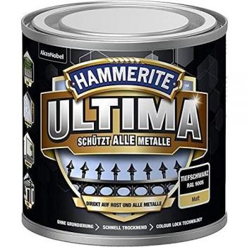 Hammerite Metallschutzlack Ultima matt tiefschwarz RAL 9005 250ml