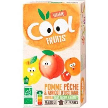 Pacote de 12 Sachês de Frutas - Maçã, Pêssego e Damasco - 90g cada - Babybio