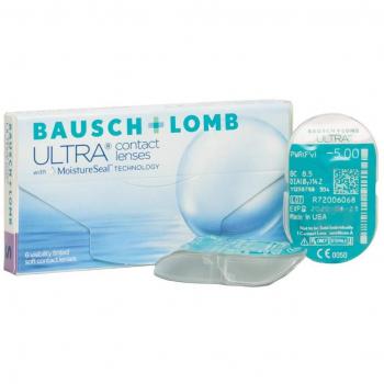Bausch + Lomb Ultra Kontaktlinsen mit Feuchtigkeitsversiegelungstechnologie Monatslinsen weich, 6 Stück BC 8.5 mm / DIA 14.2 / -9 Dioptrien