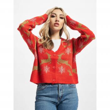 Felpa Natalizia Con Zip Corto Oversized Rosso/Oro 5XL
